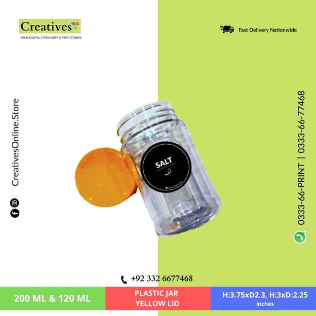 Plastic Jar Yellow Lid