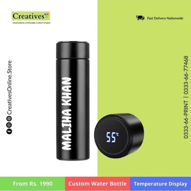 Personalized Water Flask with Temperature Display
